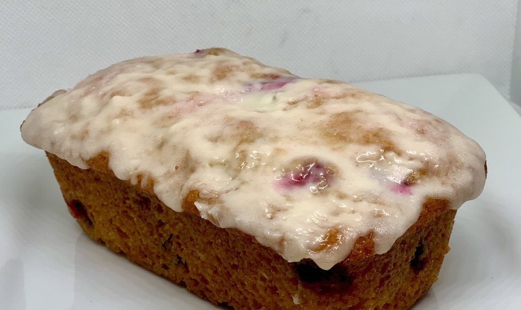 Lemon Raspberry Crumble loaf with lemon glaze and raspberries — Urban Bread Co